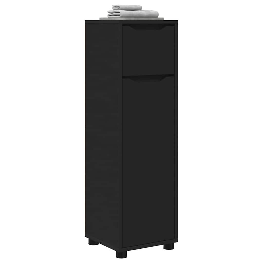 vidaXL Badezimmerschrank Schwarz 30,5 x 30 x 101 cm Holzwerkstoff