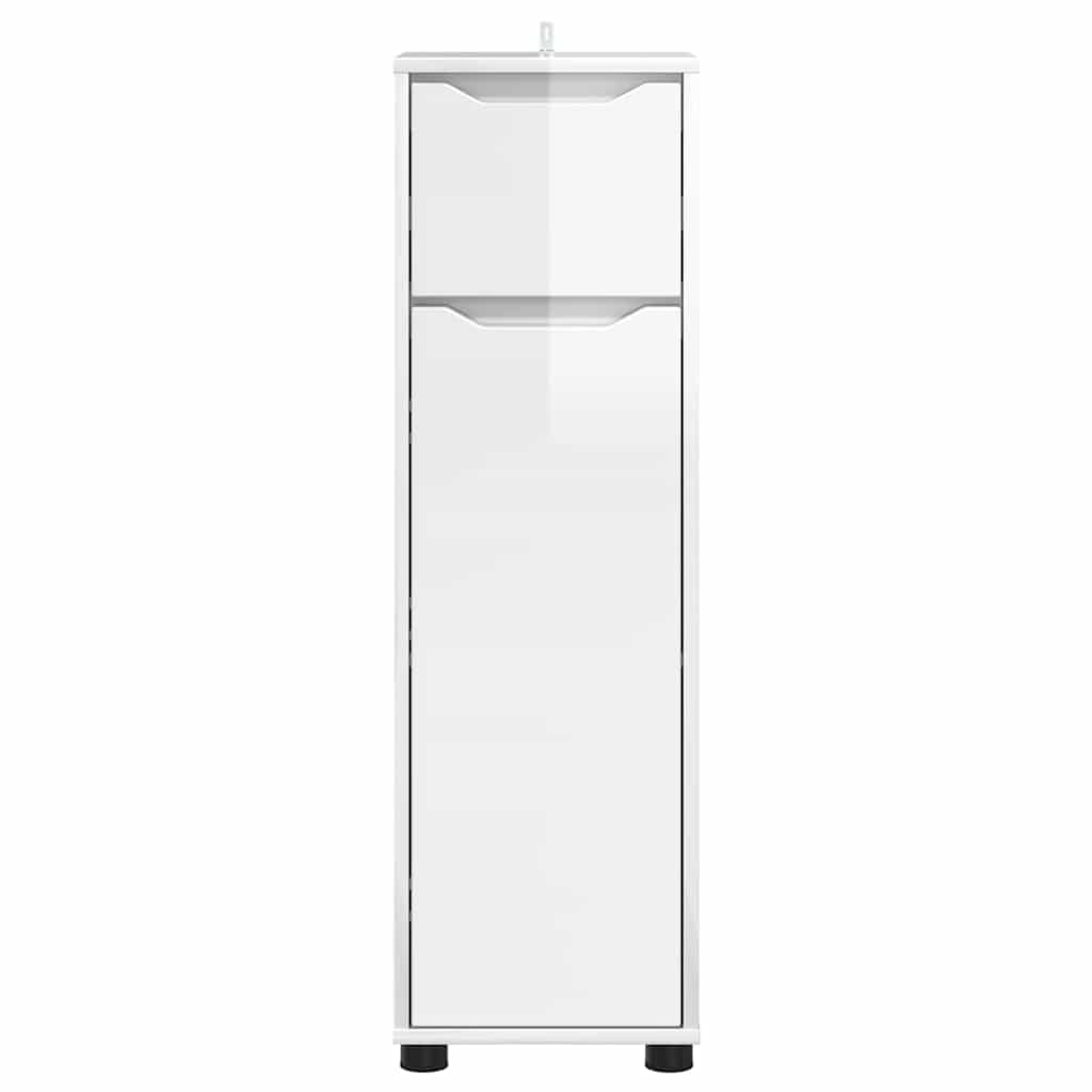 vidaXL Badezimmerschrank mit Regal Hochglanz Weiß 30,5 x 30 x 101 cm