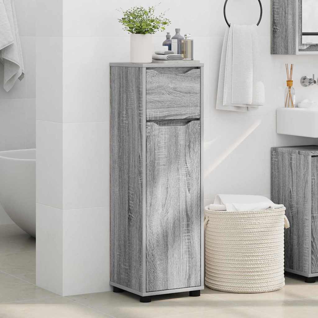 vidaXL Badezimmerschrank mit Regal Graues Sonoma 30,5 x 30 x 101 cm