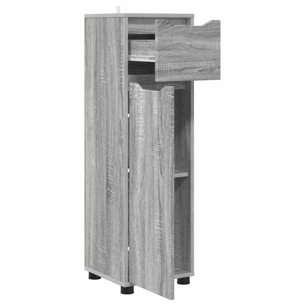 vidaXL Badezimmerschrank mit Regal Graues Sonoma 30,5 x 30 x 101 cm
