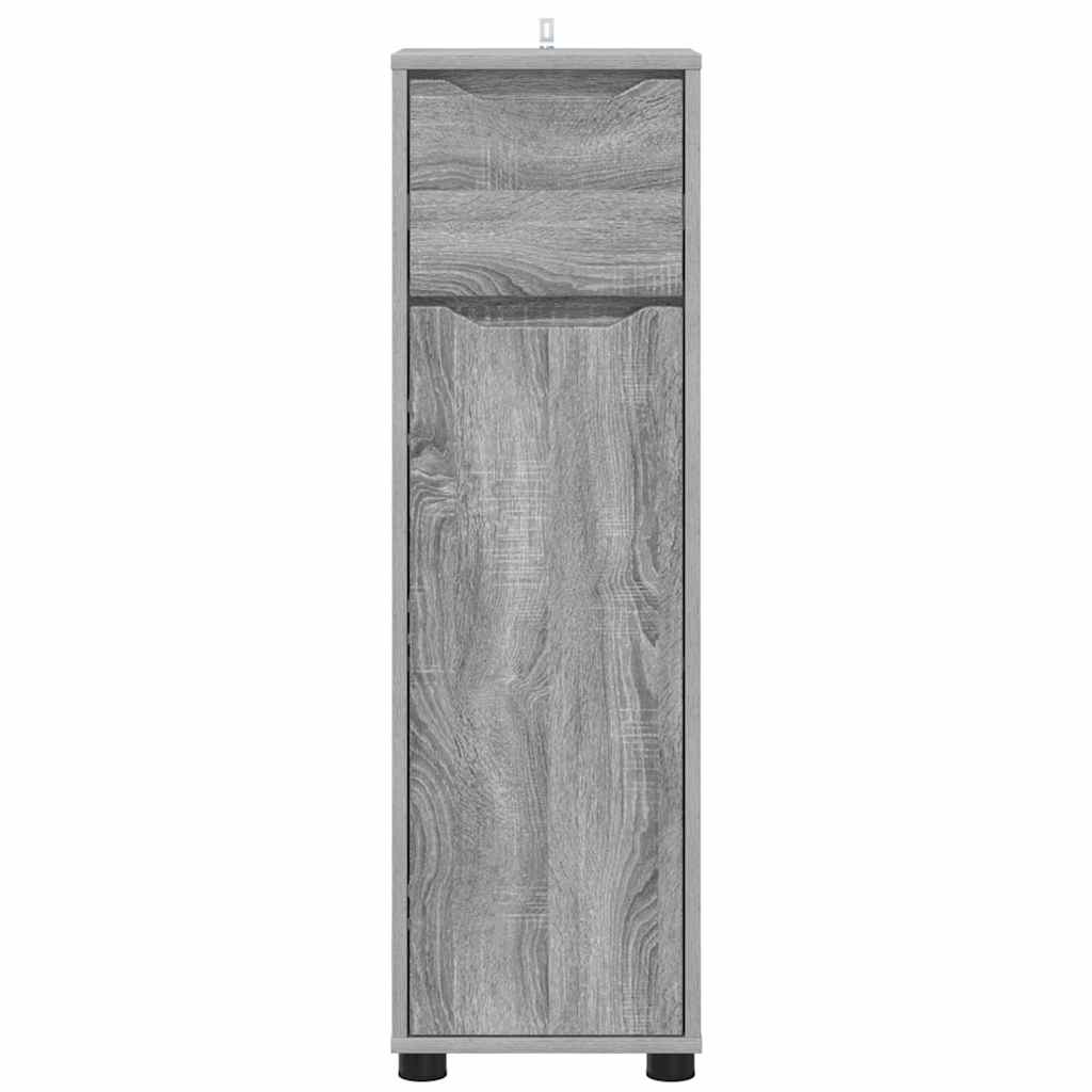 vidaXL Badezimmerschrank mit Regal Graues Sonoma 30,5 x 30 x 101 cm