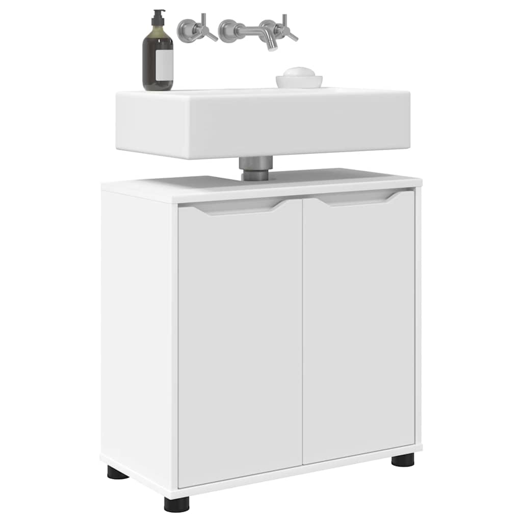 vidaXL Badezimmerwaschbecken-Schrank mit Regal Weiß 60 x 30 x 60 cm