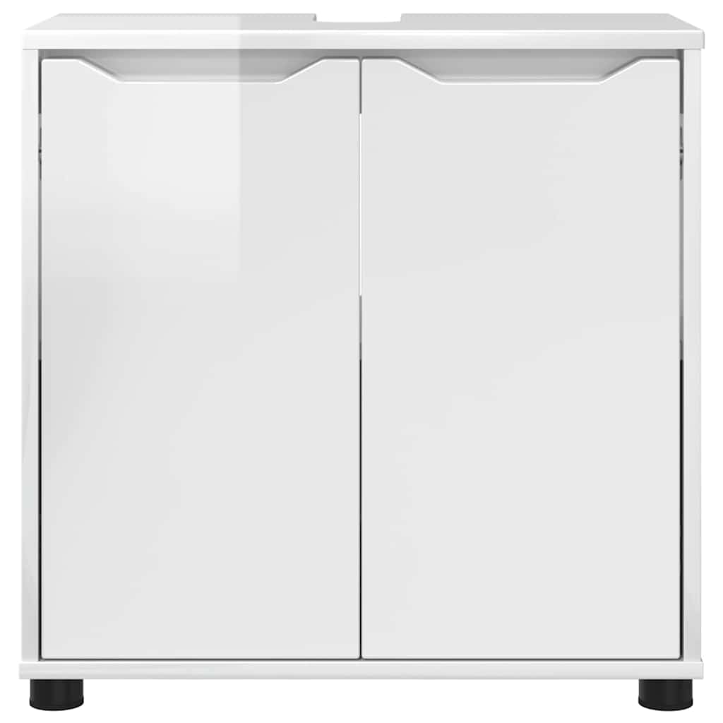 vidaXL Badezimmerwaschbecken-Schrank Hochglanz Weiß 60 x 30 x 60 cm