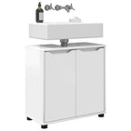 vidaXL Badezimmerwaschbecken-Schrank Hochglanz Weiß 60 x 30 x 60 cm