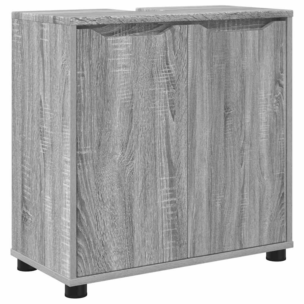 vidaXL Badezimmerwaschbecken-Schrank Graues Sonoma 60 x 30 x 60 cm