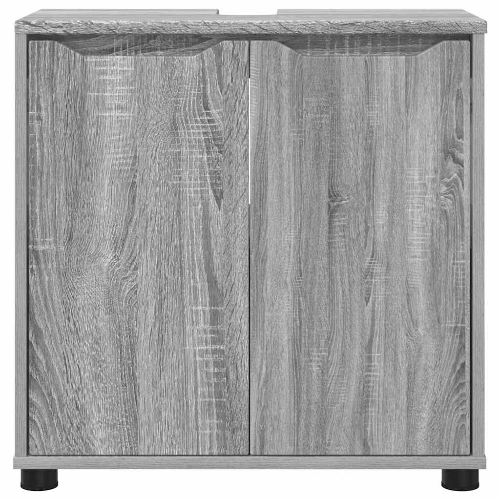 vidaXL Badezimmerwaschbecken-Schrank Graues Sonoma 60 x 30 x 60 cm