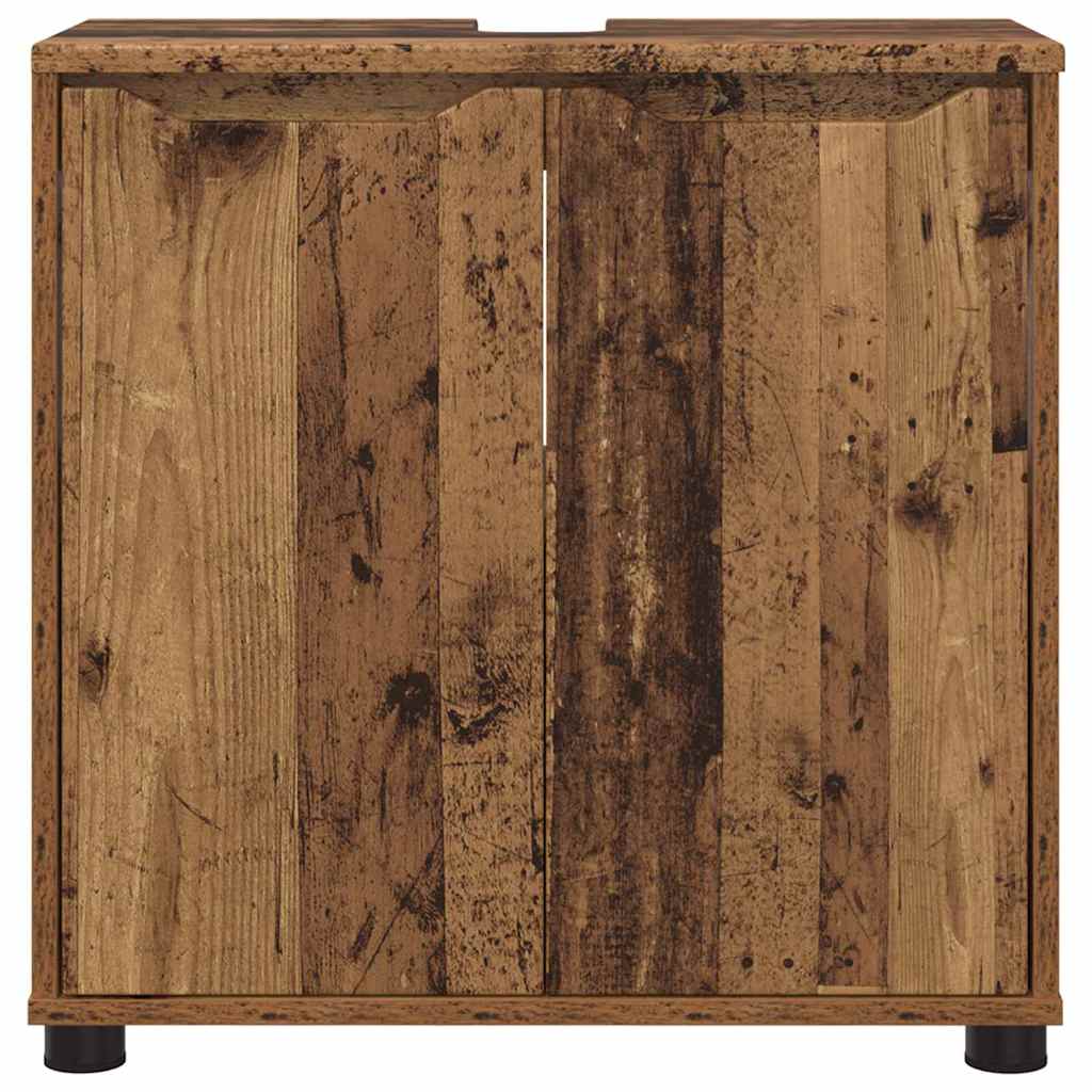 vidaXL Badezimmerwaschbecken-Schrank mit Regal Altholz 60 x 30 x 60 cm