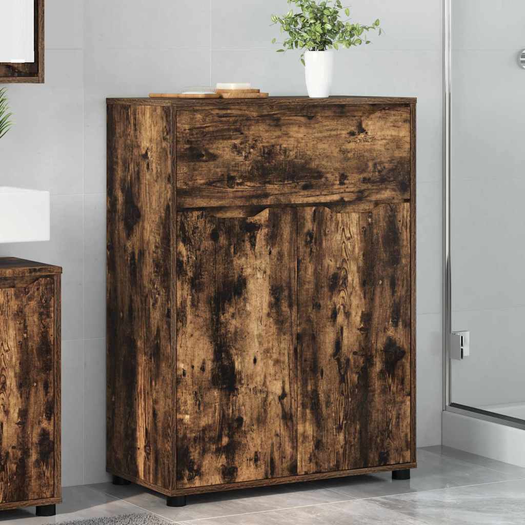vidaXL Badezimmerschrank Geräucherte Eiche 72,5 x 36,5 x 100 cm