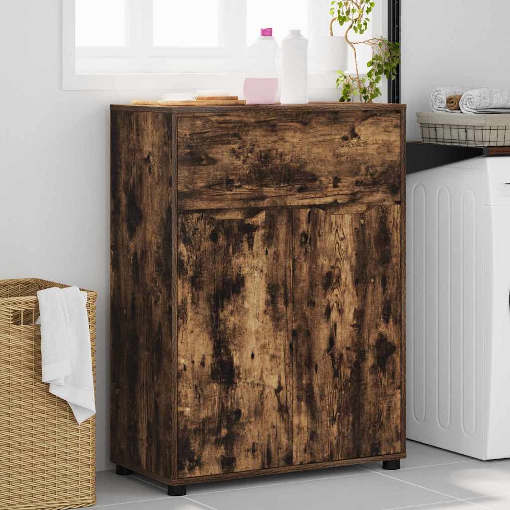vidaXL Badezimmerschrank Geräucherte Eiche 72,5 x 36,5 x 100 cm