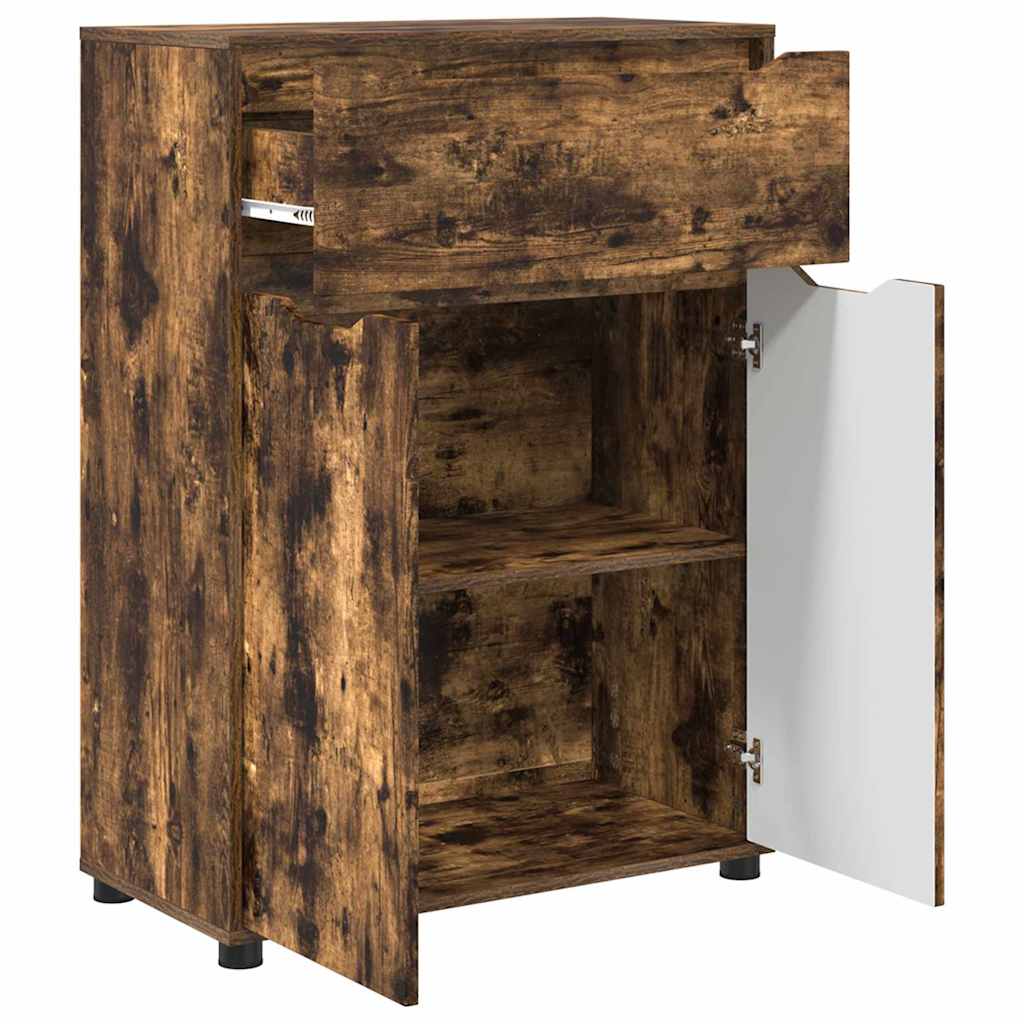 vidaXL Badezimmerschrank Geräucherte Eiche 72,5 x 36,5 x 100 cm