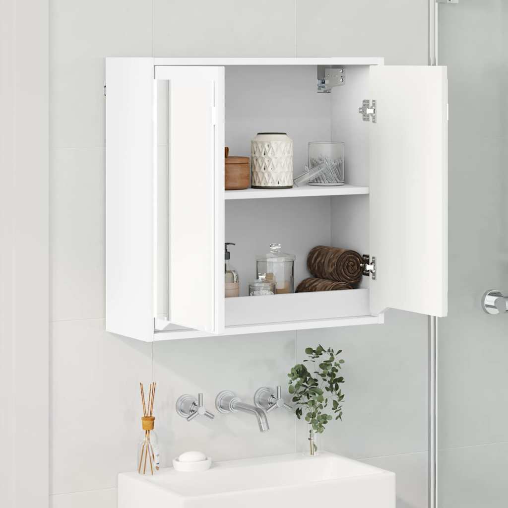 vidaXL Badezimmerspiegelschrank Weiß 60 x 20 x 60 cm Holzwerkstoff