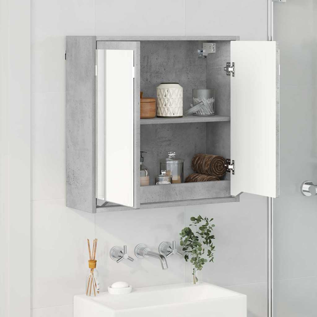 vidaXL Badezimmerspiegelschrank mit Regal Beton Grau 60 x 20 x 60 cm