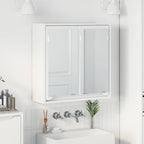 vidaXL Badezimmerspiegelschrank mit Tür Hochglanz Weiß 60 x 20 x 60 cm