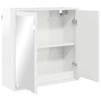 vidaXL Badezimmerspiegelschrank mit Tür Hochglanz Weiß 60 x 20 x 60 cm
