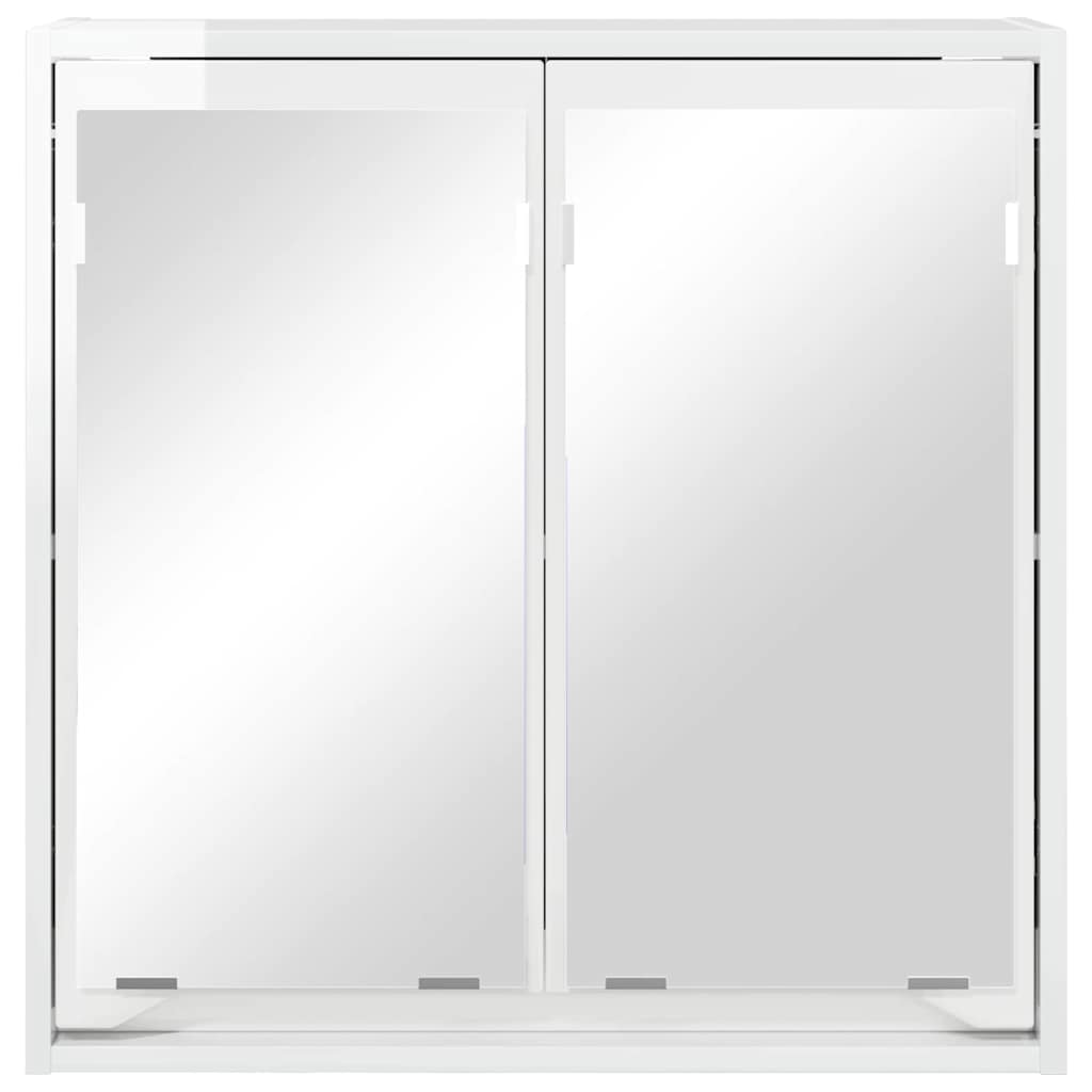 vidaXL Badezimmerspiegelschrank mit Tür Hochglanz Weiß 60 x 20 x 60 cm