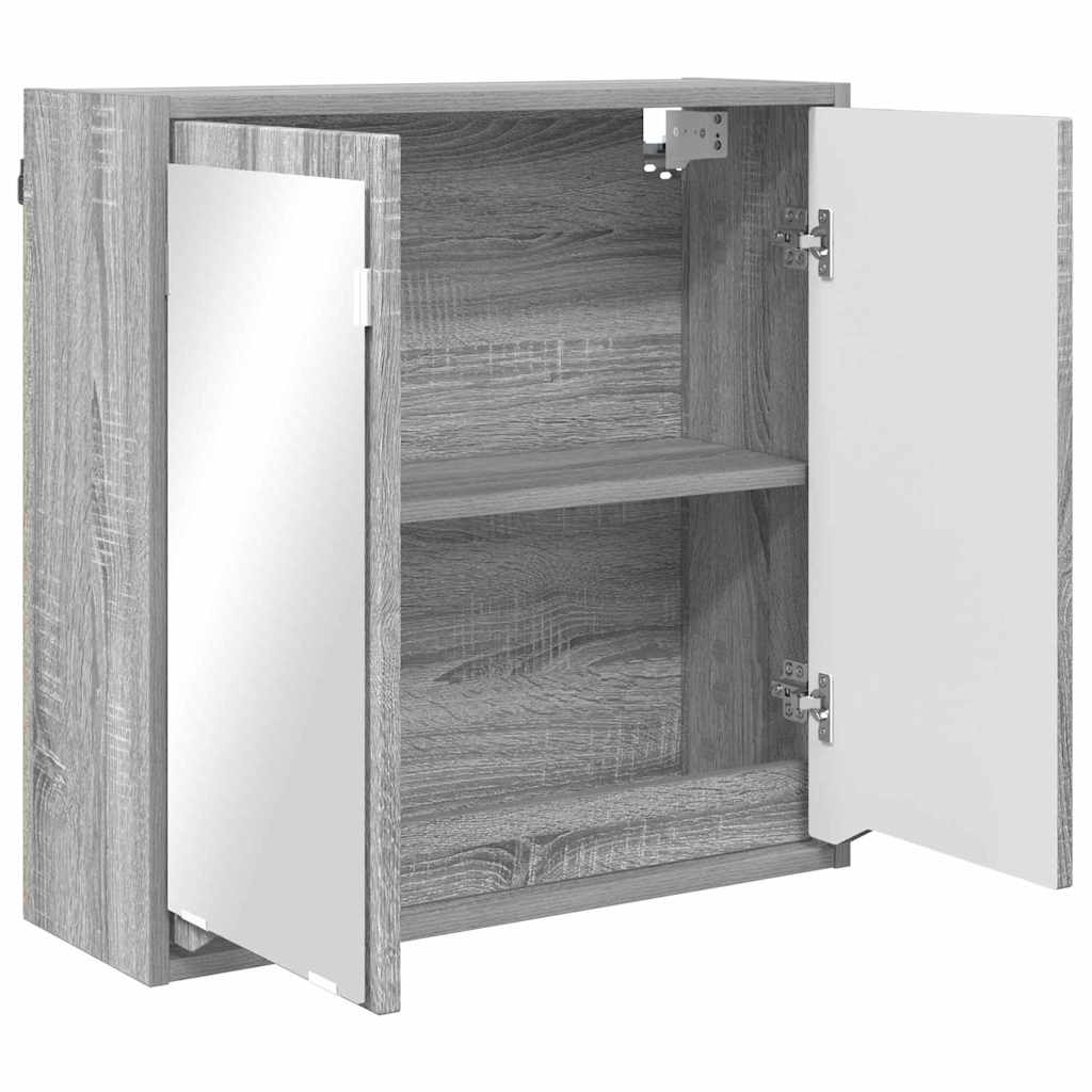 vidaXL Badezimmerspiegelschrank mit Tür Graues Sonoma 60 x 20 x 60 cm