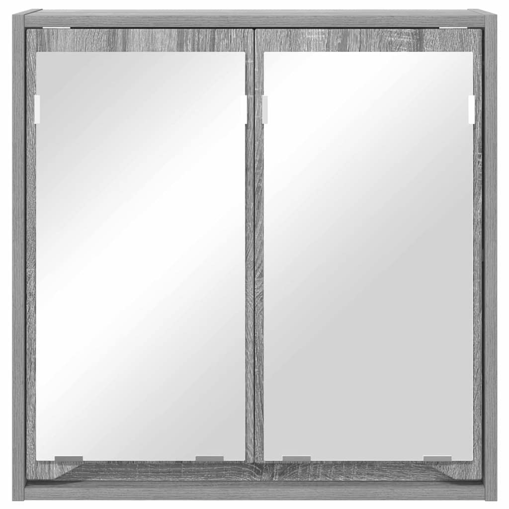 vidaXL Badezimmerspiegelschrank mit Tür Graues Sonoma 60 x 20 x 60 cm