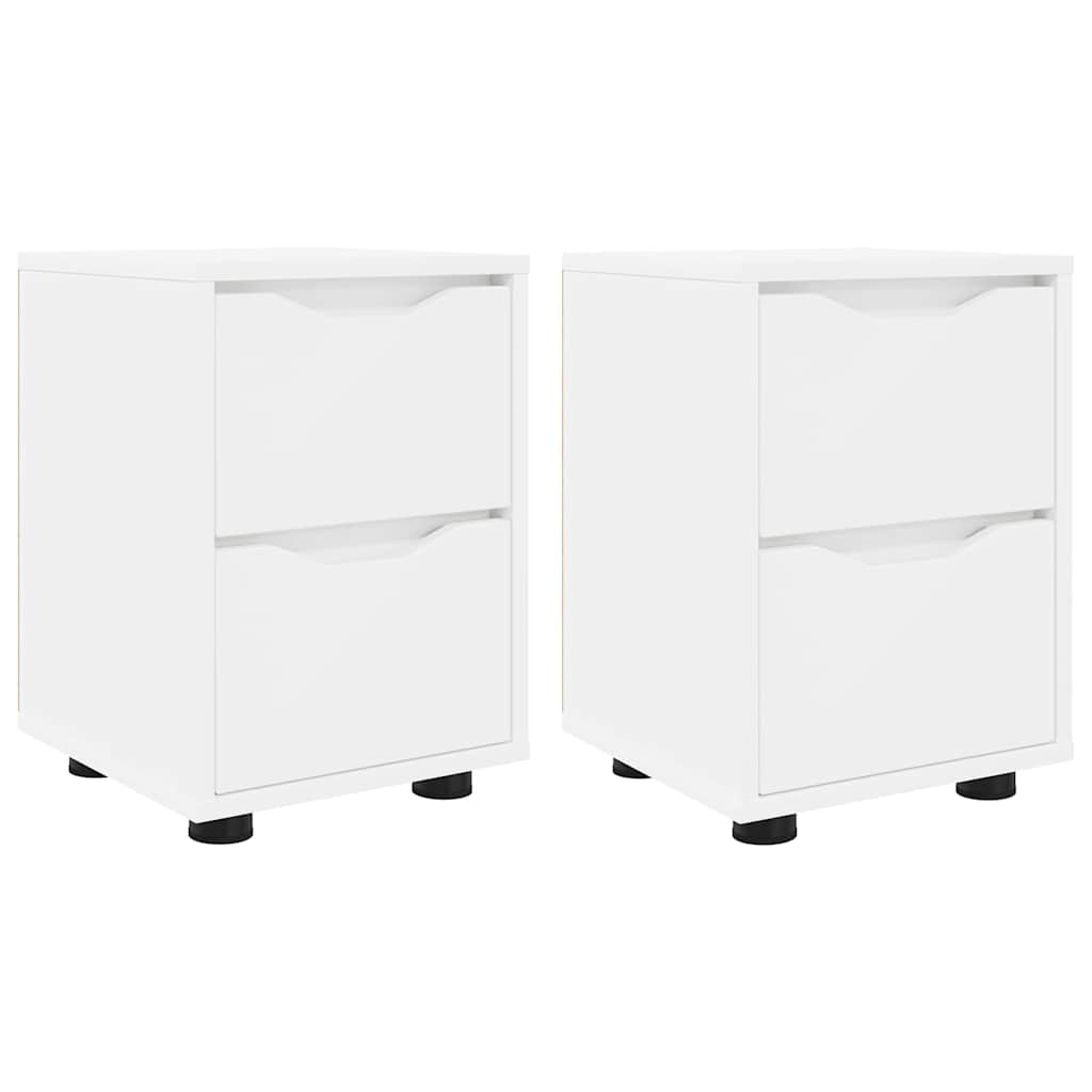 vidaXL Nachttische 2 pcs Weiß 30,5 x 30 x 43 cm Holzwerkstoff