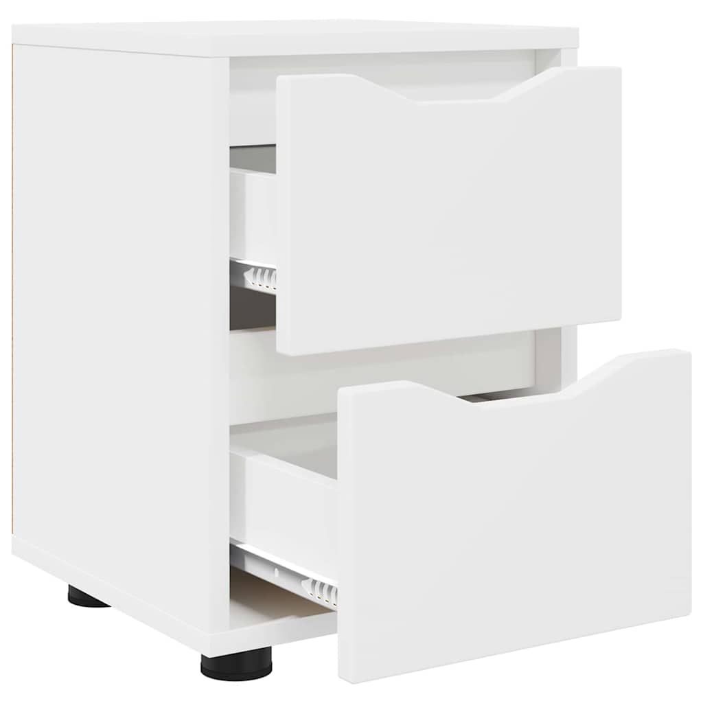 vidaXL Nachttische 2 pcs Weiß 30,5 x 30 x 43 cm Holzwerkstoff