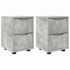 vidaXL Nachttische 2 pcs Beton Grau 30,5 x 30 x 43 cm Holzwerkstoff