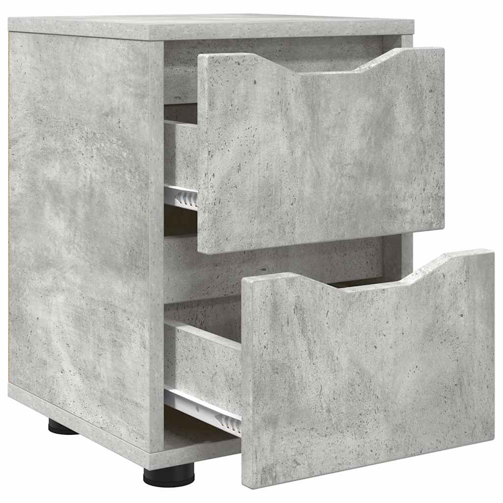 vidaXL Nachttische 2 pcs Beton Grau 30,5 x 30 x 43 cm Holzwerkstoff