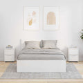 vidaXL Nachttische 2 pcs Hochglanz Weiß 30,5 x 30 x 43 cm