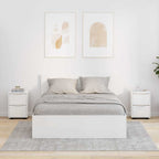vidaXL Nachttische 2 pcs Hochglanz Weiß 30,5 x 30 x 43 cm