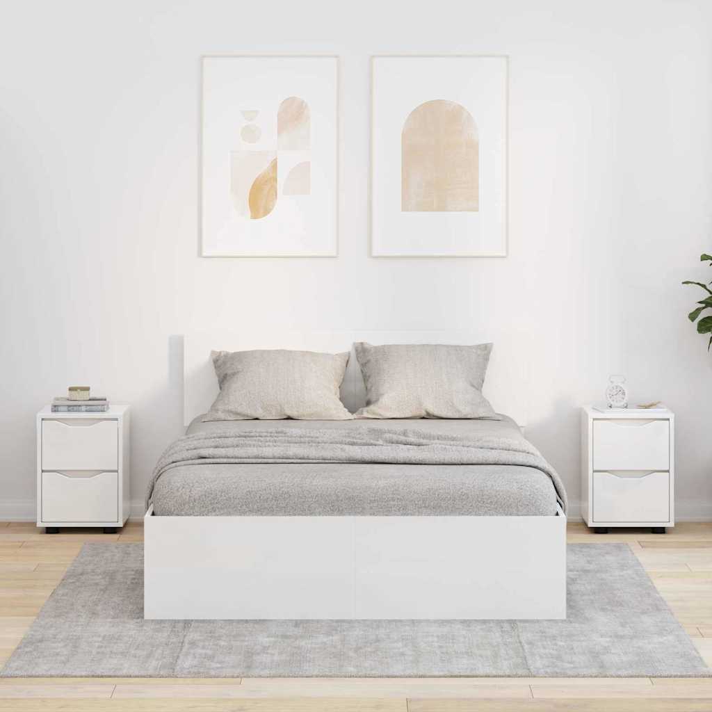 vidaXL Nachttische 2 pcs Hochglanz Weiß 30,5 x 30 x 43 cm