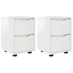 vidaXL Nachttische 2 pcs Hochglanz Weiß 30,5 x 30 x 43 cm