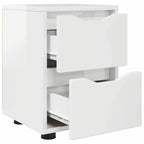 vidaXL Nachttische 2 pcs Hochglanz Weiß 30,5 x 30 x 43 cm