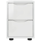 vidaXL Nachttische 2 pcs Hochglanz Weiß 30,5 x 30 x 43 cm