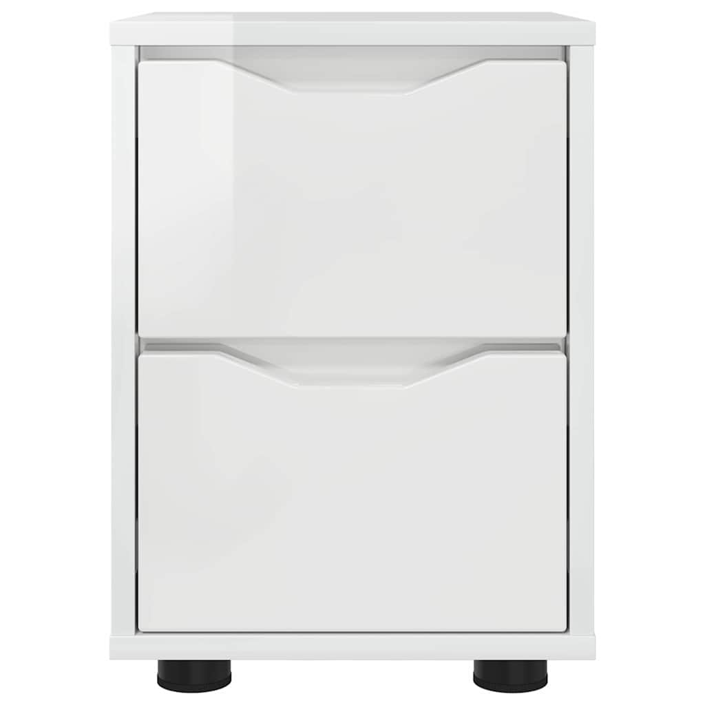 vidaXL Nachttische 2 pcs Hochglanz Weiß 30,5 x 30 x 43 cm