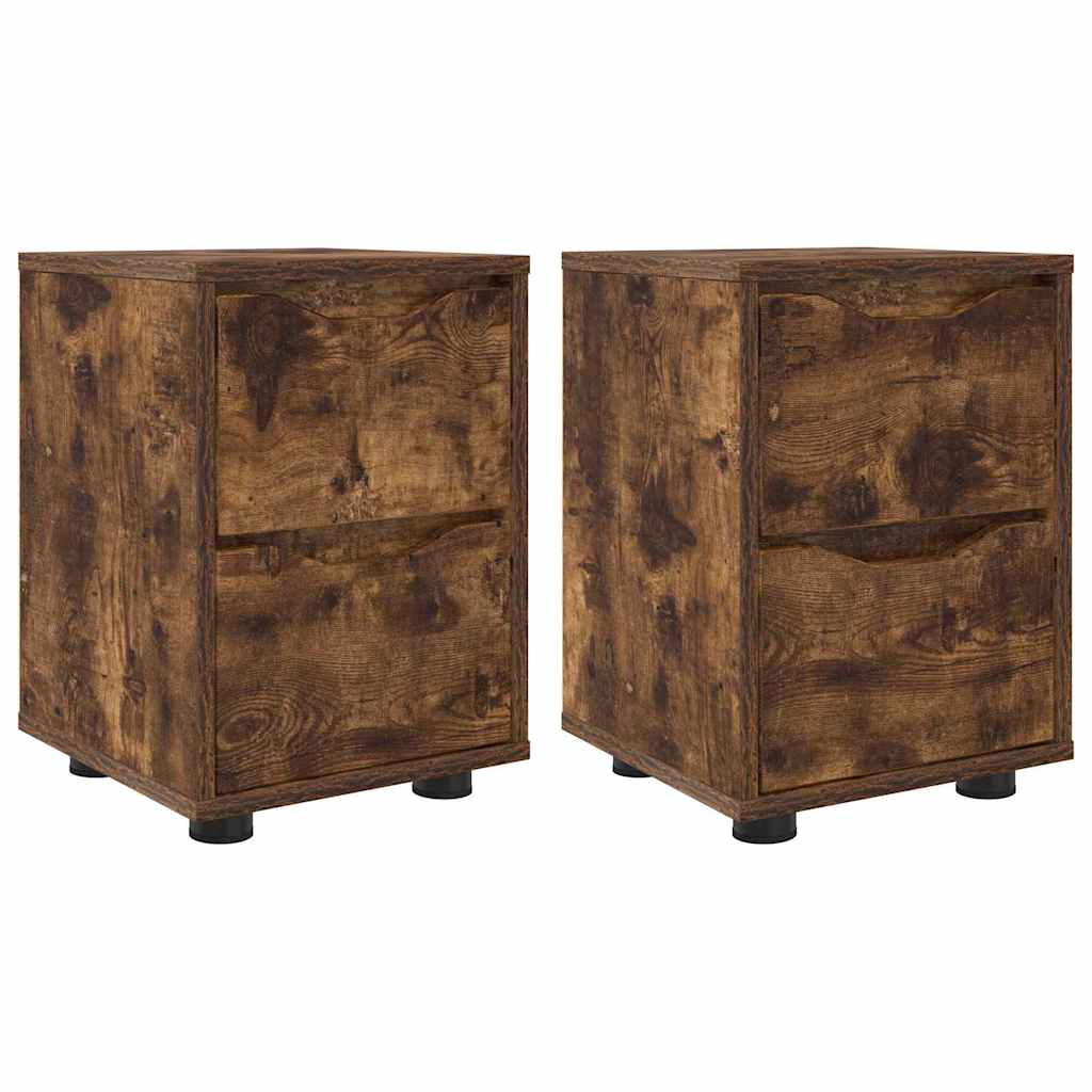 vidaXL Nachttische 2 pcs Geräucherte Eiche 30,5 x 30 x 43 cm
