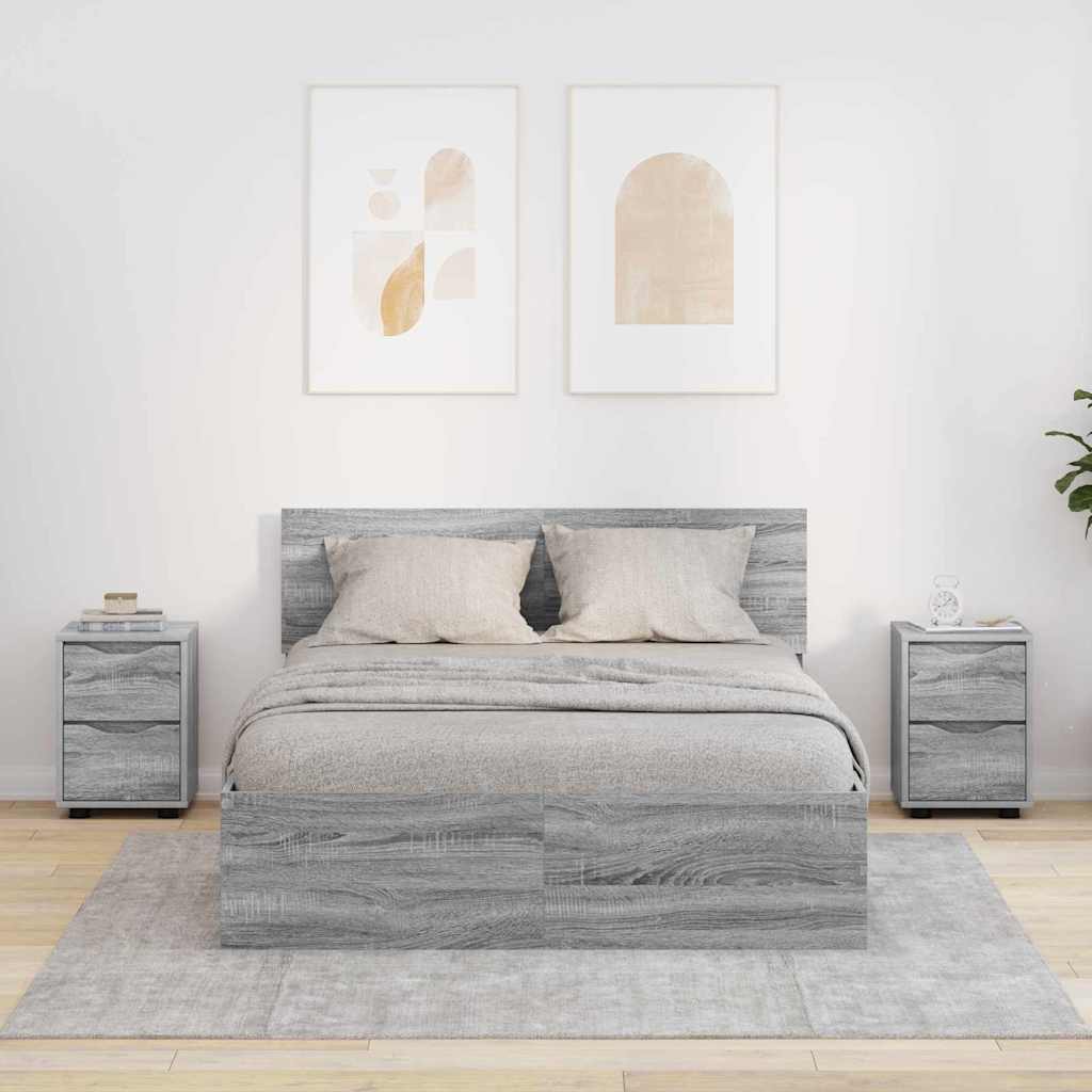 vidaXL Nachttische 2 pcs Graues Sonoma 30,5 x 30 x 43 cm Holzwerkstoff