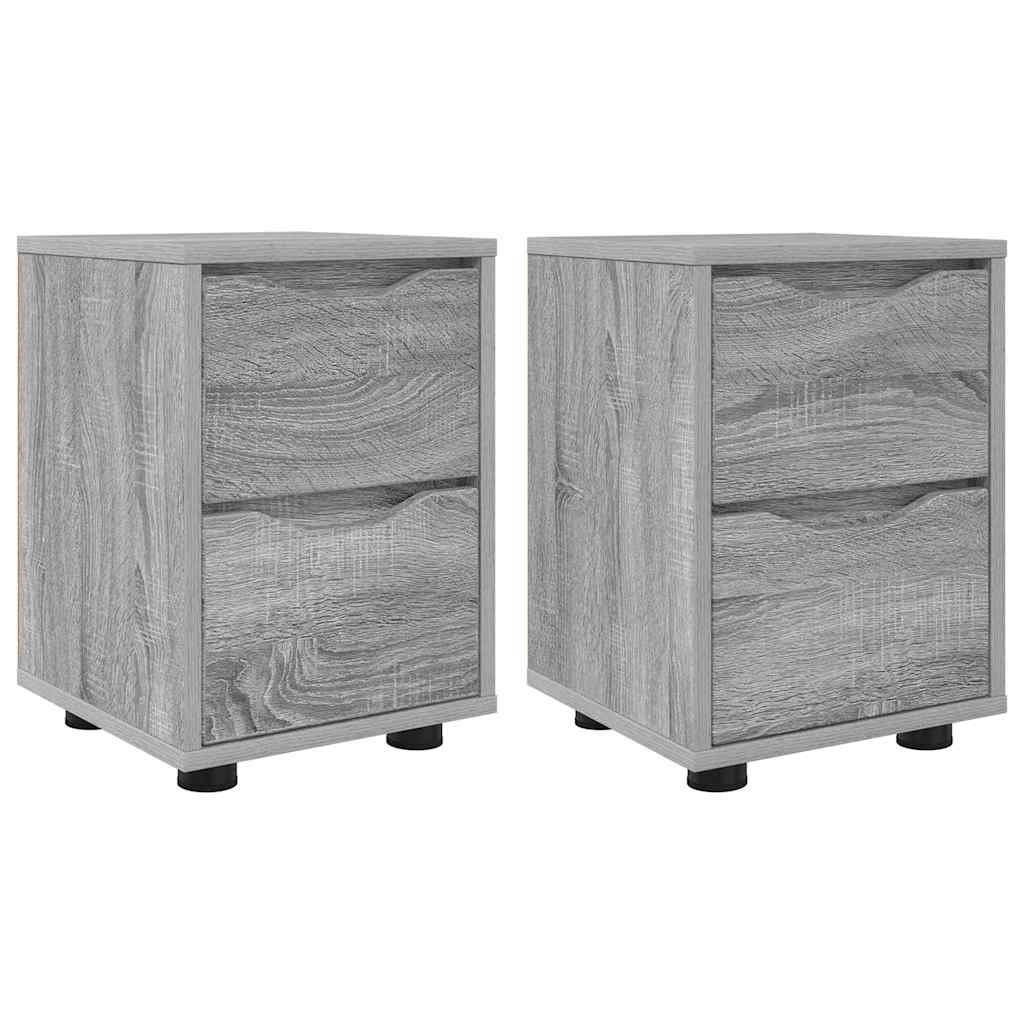 vidaXL Nachttische 2 pcs Graues Sonoma 30,5 x 30 x 43 cm Holzwerkstoff
