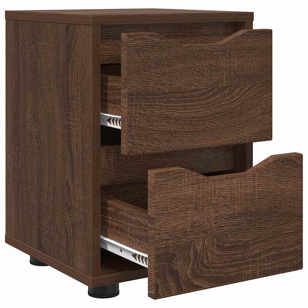 vidaXL Nachttische 2 pcs Braun Eichen-Optik 30,5 x 30 x 43 cm