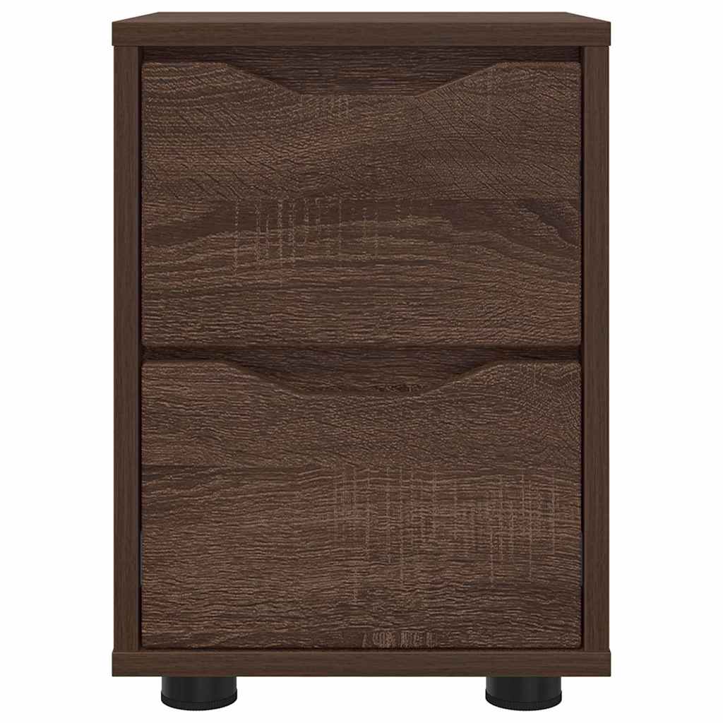 vidaXL Nachttische 2 pcs Braun Eichen-Optik 30,5 x 30 x 43 cm