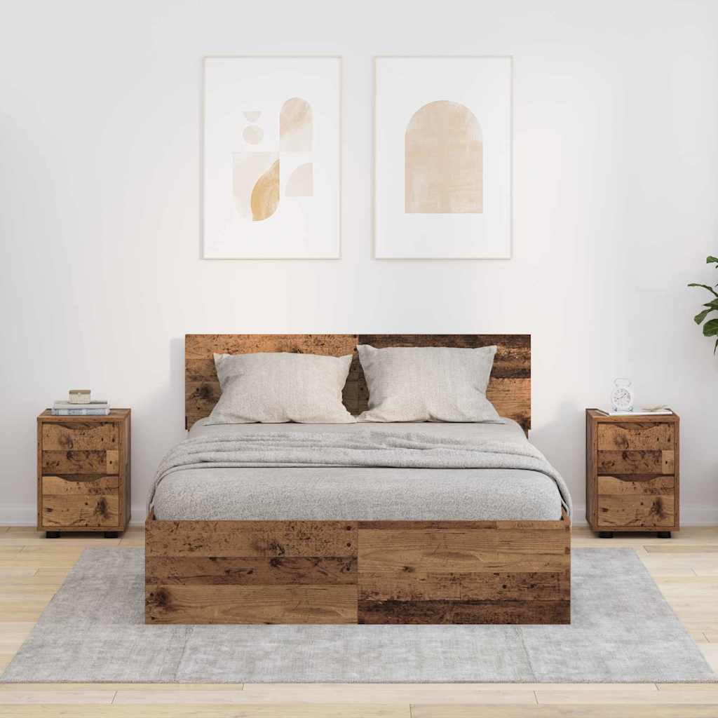 vidaXL Nachttische 2 pcs Altholz 30,5 x 30 x 43 cm Holzwerkstoff