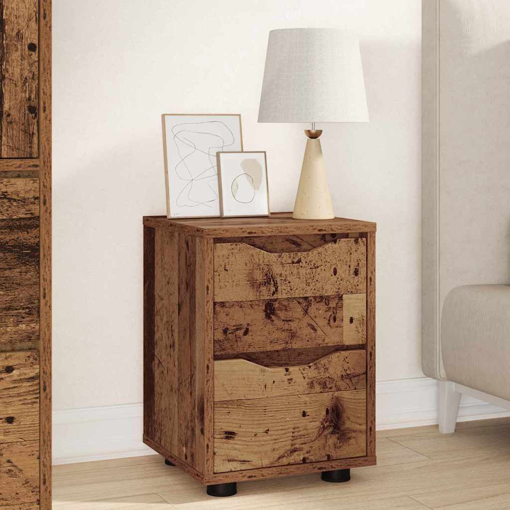 vidaXL Nachttische 2 pcs Altholz 30,5 x 30 x 43 cm Holzwerkstoff