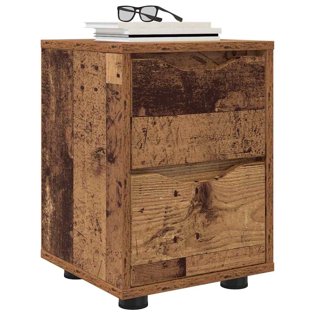 vidaXL Nachttische 2 pcs Altholz 30,5 x 30 x 43 cm Holzwerkstoff