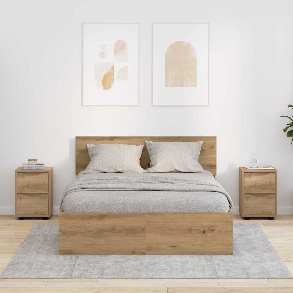 vidaXL Nachttische 2 pcs Artisan-Eiche 30,5 x 30 x 43 cm Holzwerkstoff