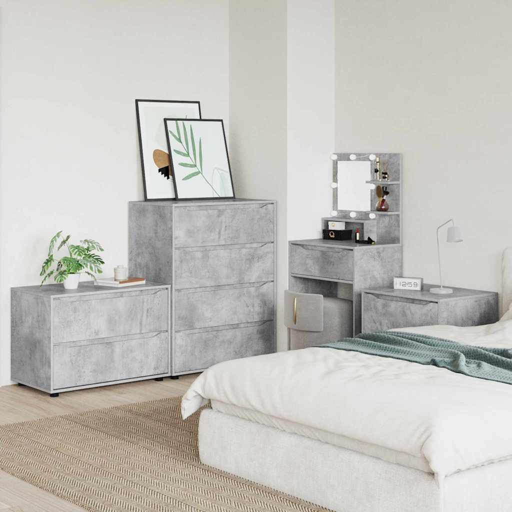 vidaXL Aufbewahrungsschrank Beton Grau 80 x 48 x 57 cm Holzwerkstoff