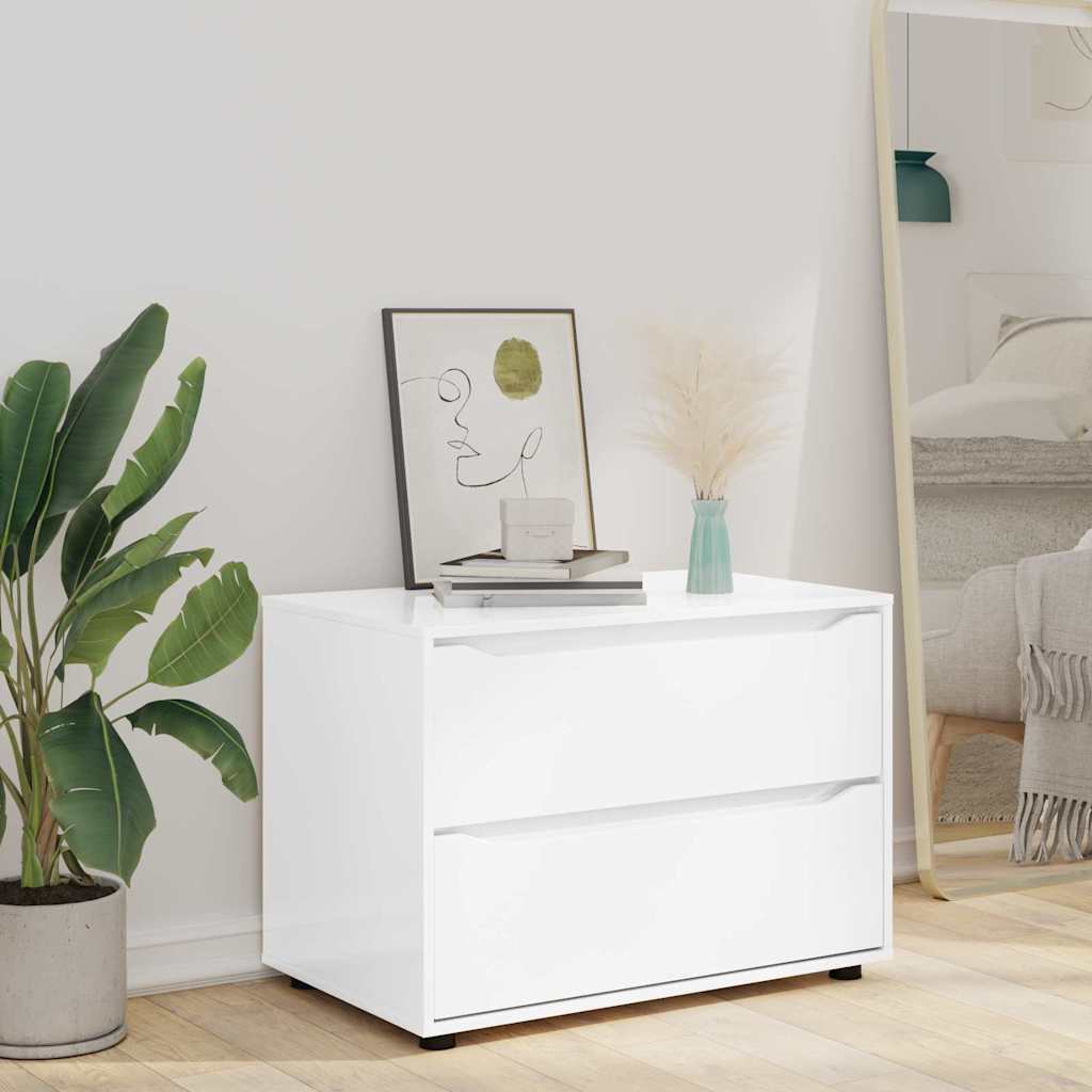 vidaXL Aufbewahrungsschrank Hochglanz Weiß 80 x 48 x 57 cm