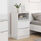 vidaXL Nachttische 2 pcs Hochglanz Weiß 40 x 30 x 467 cm Holzwerkstoff