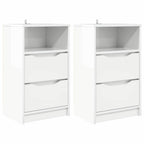 vidaXL Nachttische 2 pcs Hochglanz Weiß 40 x 30 x 467 cm Holzwerkstoff