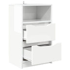 vidaXL Nachttische 2 pcs Hochglanz Weiß 40 x 30 x 467 cm Holzwerkstoff