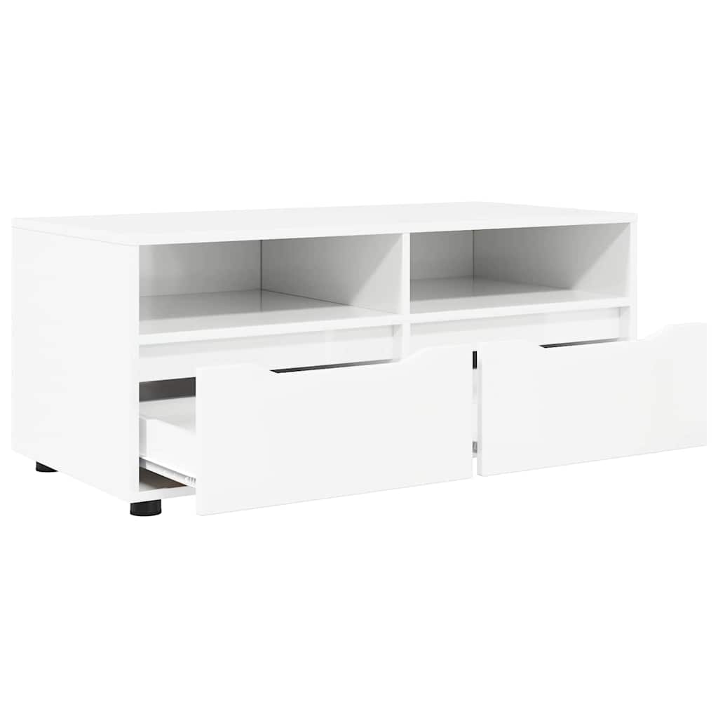vidaXL TV-Schränk Hochglanz Weiß 100 x 48 x 43 cm Holzwerkstoff