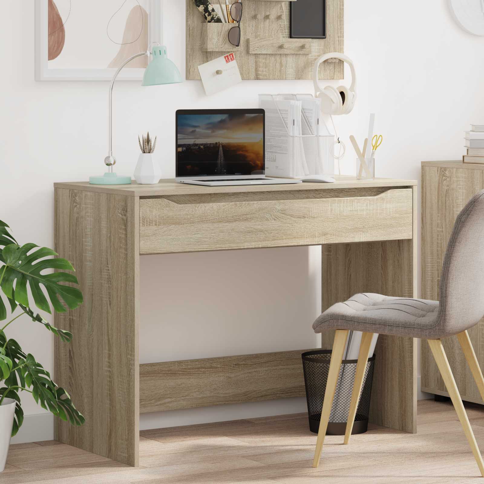 vidaXL Schreibtisch Sonoma-Eiche 100 x 50 x 78 cm Holzwerkstoff