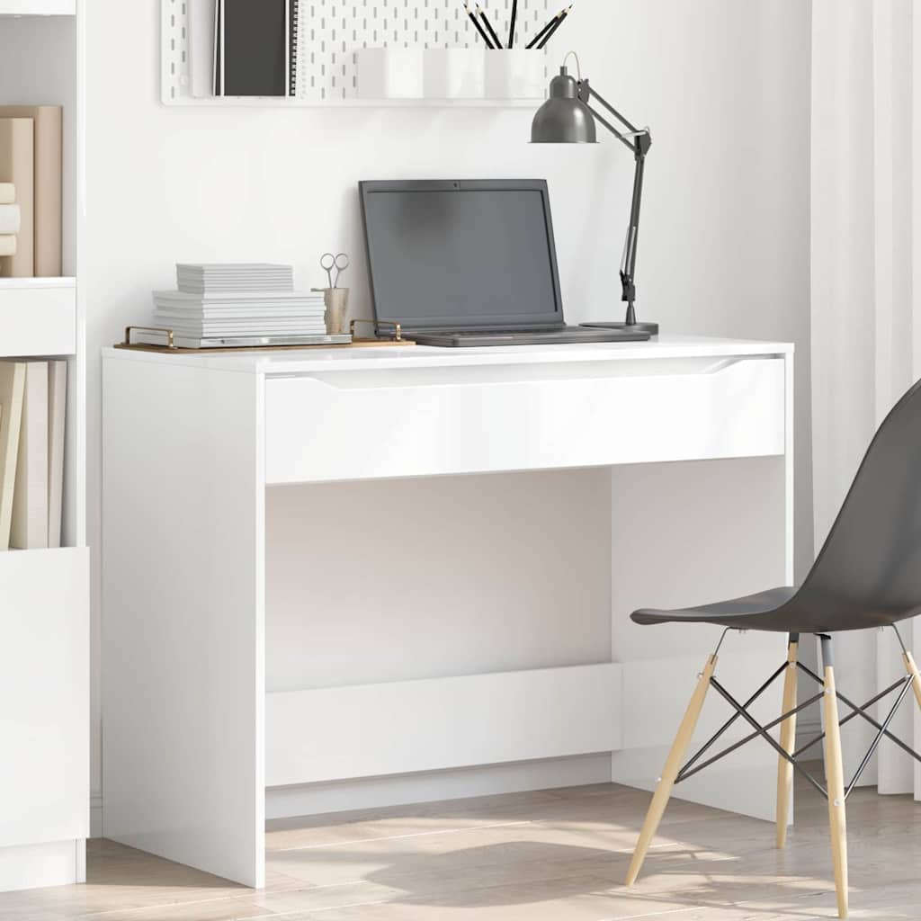 vidaXL Schreibtisch Hochglanz Weiß 100 x 50 x 78 cm Holzwerkstoff