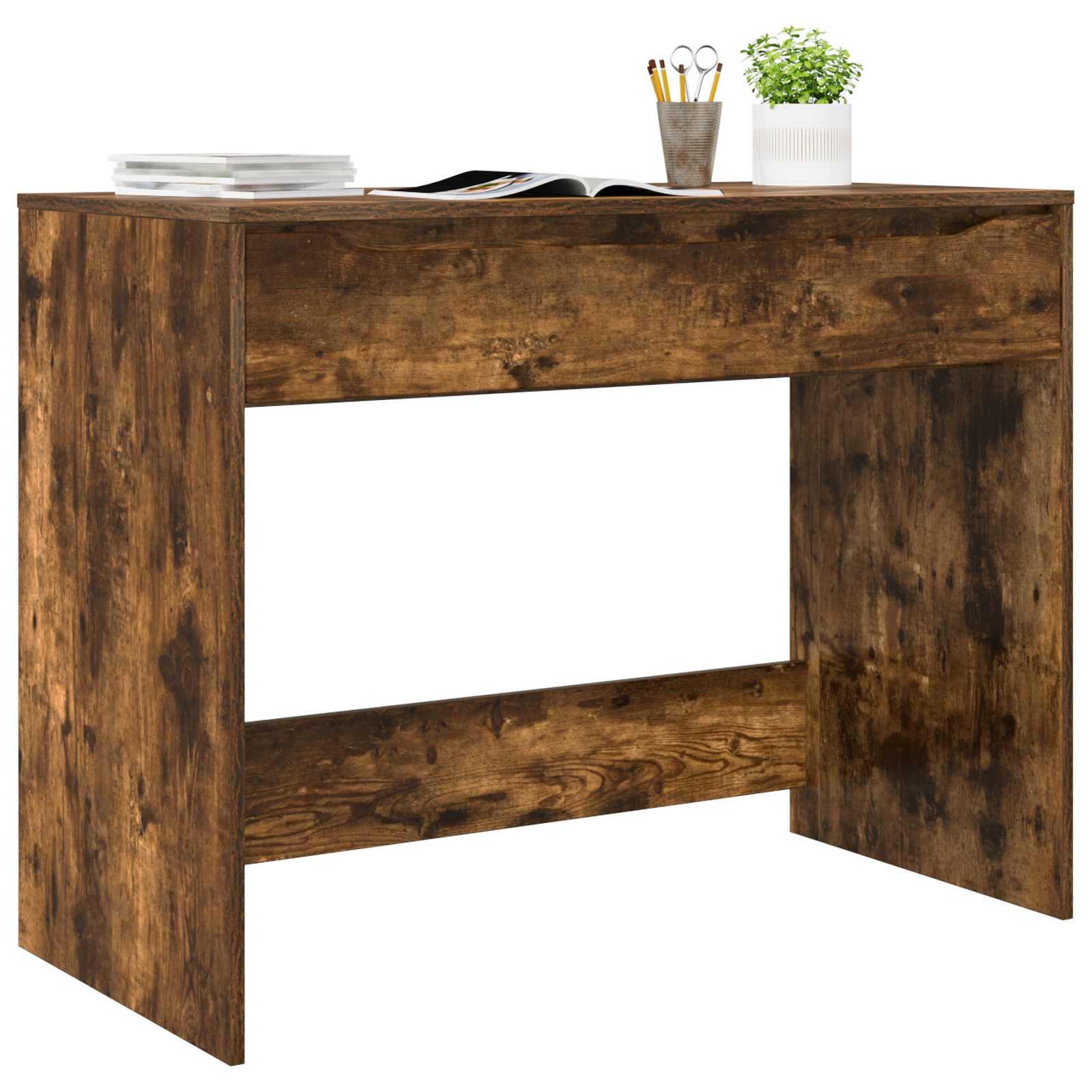 vidaXL Schreibtisch mit Schublade Räuchereiche 100 x 50 x 78 cm